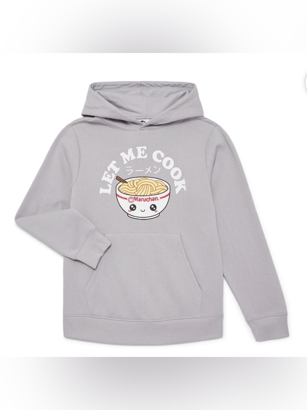 NWT Maruchan Let Me Cook Ramen Graphic Hoodie Boys XS 4-5 Gray